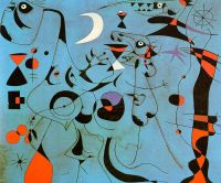Miro Figure At Night Guided By The Phosphorescent Tracks Of Snails