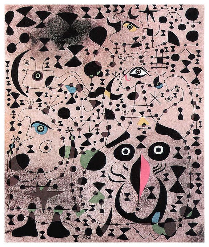 Miro The Beautiful Bird Revealing The Unknown To A Pair Of Lovers canvas print
