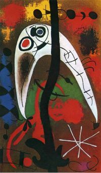 Miro Woman And Bird In The Night 2 canvas print