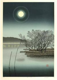 Miyamoto Shufu Moonlight On The Lake canvas print
