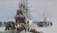 Molsted Christian A Channel Is Made For Peder Bredal S Ships Through The Ice On Nyborg Fjord 1891 canvas print