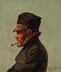 Molsted Christian Portrait Of A West Coast Fisherman 1888