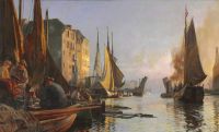 Molsted Christian The Harbour At Knippelsbro In Copenhagen canvas print