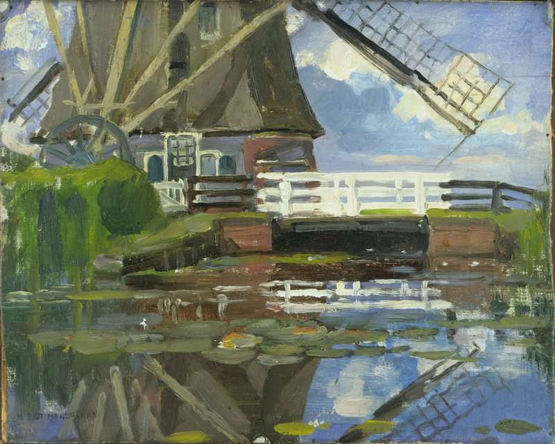 Mondrian Truncated View Of The Broekzijder Mill On The Gein Wings Facing West canvas print