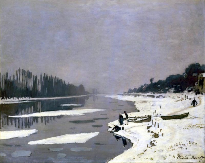 Monet Claude Ice Floes On The Seine At Bougival canvas print