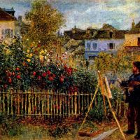 Monet pintando en su jardín en Argenteuil