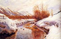Monsted A Mountain Torrent In A Winter Landscape