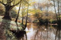 Monsted A River Landscape In Springtime canvas print