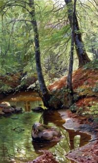 Monsted Peder A Forest Stream 1895