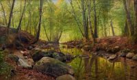 Monsted Peder A River Landscape 1900 canvas print