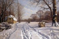 Monsted Peder A Sleigh Ride Through A Winter Landscape 1915 canvas print