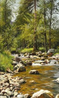 Monsted Peder A Stream In The Forest Early Summer 1907