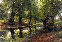 Monsted Peder A Stream Through The Glen Deer In The Distance 1902 canvas print