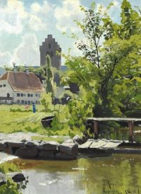 Monsted Peder A Summer Day In Lyngby 1886 canvas print
