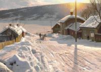Monsted Peder A Sunny Winter Day In Lillehammer Norway 1916 canvas print