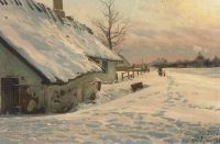 Monsted Peder A Sunny Winter Day In Stenlose Denmark 1920 canvas print