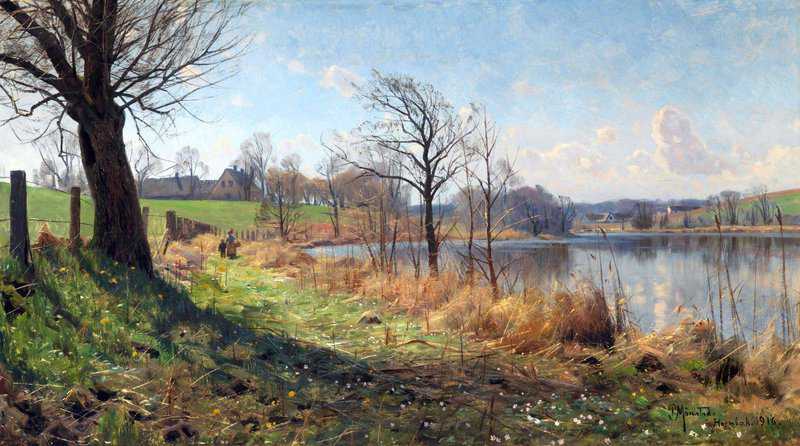 Monsted Peder A View Of Hornb K 1916 canvas print