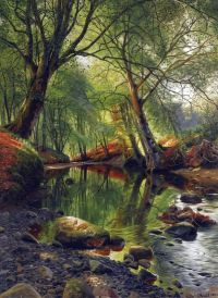 Monsted Peder A Woodland Stream 1895 canvas print