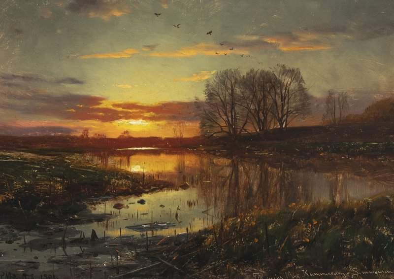 Monsted Peder Aften Ved Suseaaen   N Sbyholm 1901 canvas print