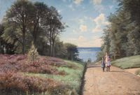 Monsted Peder An Afternoon Stroll 1927 canvas print