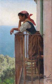 Monsted Peder Daydreaming Capri 1884 canvas print