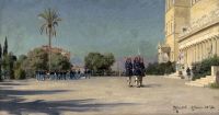 Monsted Peder Evzonoi And A Band At The Southern Forecourt Of The Royal Palace 1892 canvas print