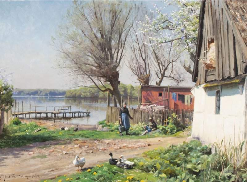 Monsted Peder Farm Exterior By Sorup Spring 1932 canvas print