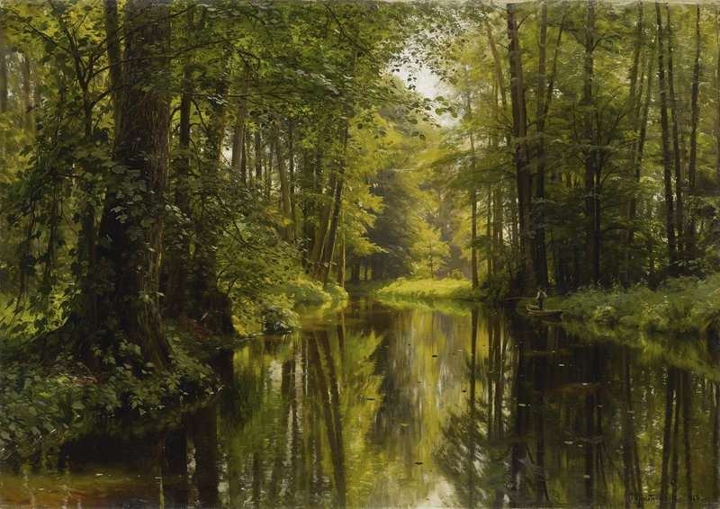 Monsted Peder Fishing From A Punt 1910 canvas print