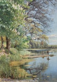 Monsted Peder Fishing On The Lake 1894