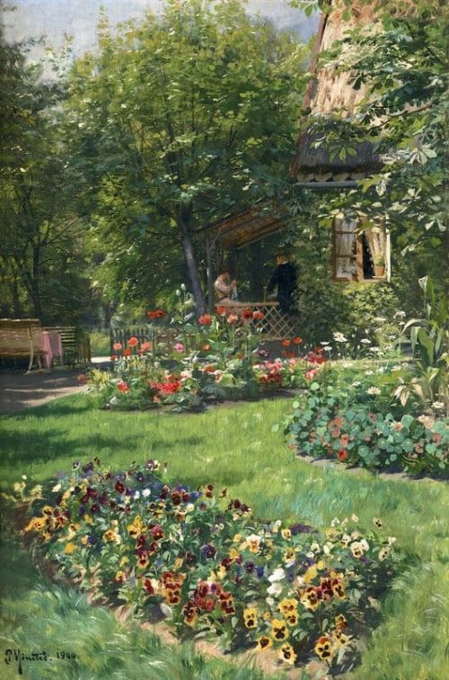 Monsted Peder Flower Garden 1900 canvas print