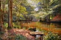 Monsted Peder Glimpses Of The Sun In S By Stream 1916 canvas print