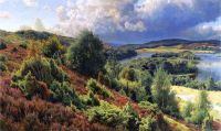 Monsted Peder Heather Covered Hills By The Lakes Near Silkeborgh
