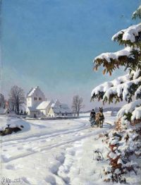 Monsted Peder In A Snowy Landcape