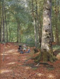 Monsted Peder In The Forest 1893 canvas print