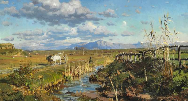 Monsted Peder Landscape From The Roman Campagna canvas print
