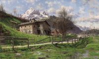 Monsted Peder Landscape With Farm In Werfen Austria 1899 canvas print