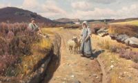 Monsted Peder Moor Landscape With A Young Couple Conversing 1907 canvas print