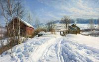 Monsted Peder Mounatin Landscape On A Sunny Winter Day canvas print