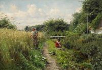 Monsted Peder Picking Flowers 1902 canvas print