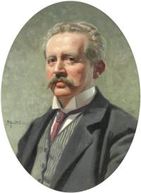 Monsted Peder Portrait dachte, der Künstler 1911 zu sein