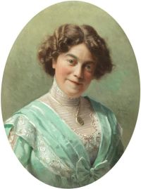 Monsted Peder Portrait vermutlich die Frau des Künstlers 1910