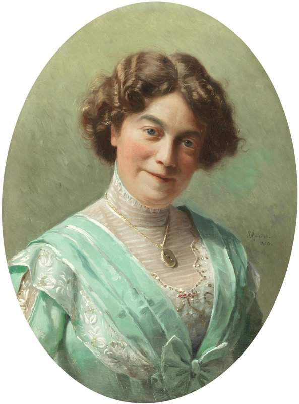 Monsted Peder Portrait Thought To Be The Artist S Wife 1910 canvas print