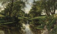 Monsted Peder River Landscape Summer 1905