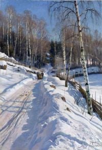 Monsted Peder Sleigh Ride On A Sunny Winter Day 1919
