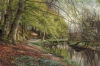 Monsted Peder Spring Day In The Forest With Anemones By A Stream 1898 canvas print
