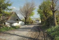 Monsted Peder Spring Day With A Horse Carriage On The Road Near Jyllinge 1921 canvas print