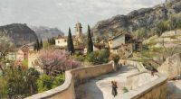 Monsted Peder Spring Day With Fruit Trees In Bloom In Torbole At Lake Garda 1909 canvas print