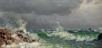 Monsted Peder Stormy Sea 1881 canvas print