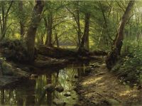 Monsted Peder Stream Through The Woods canvas print