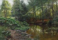 Monsted Peder Summer Day At Forest Stream 1905